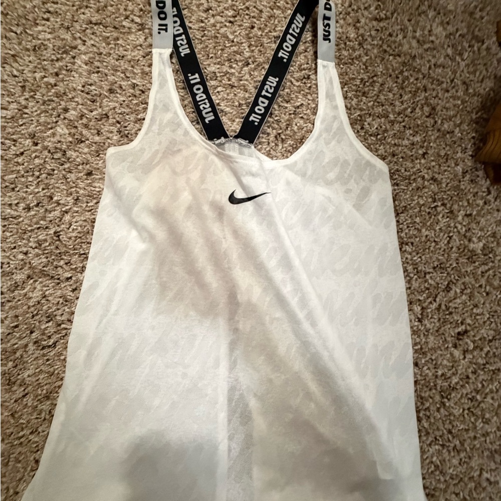 Nike Women's White Mesh Racerback Tank